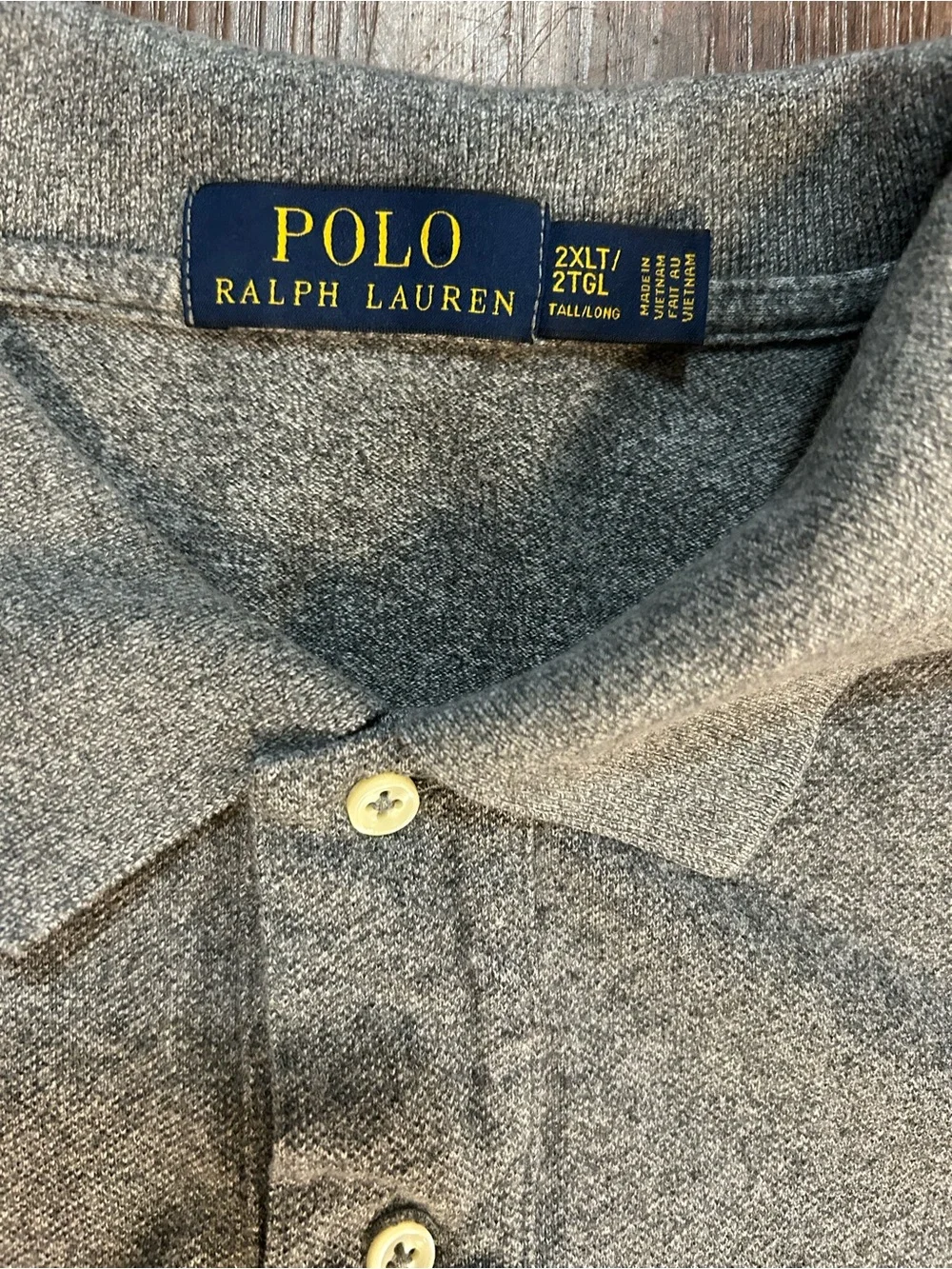 Ralph Lauren Gray Heather Polo with Red Pony 2XL Tall